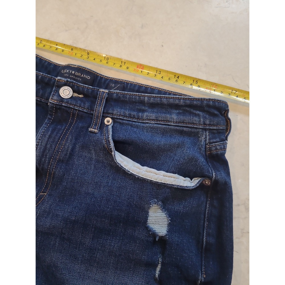 Lucky‎ Brand Boyfriend Shorts Women SZ 10/30 light distress 3" roll cuff beachy - Picture 5 of 10